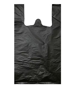 Пакет майка черный, 30*70 см, 30 мкм