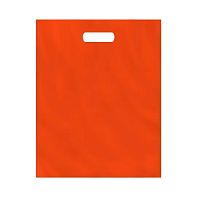 Пакет с вырубной ручкой, оранжевый, ПВД